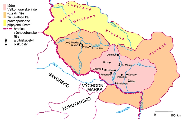 Mapa Wielkich Moraw
